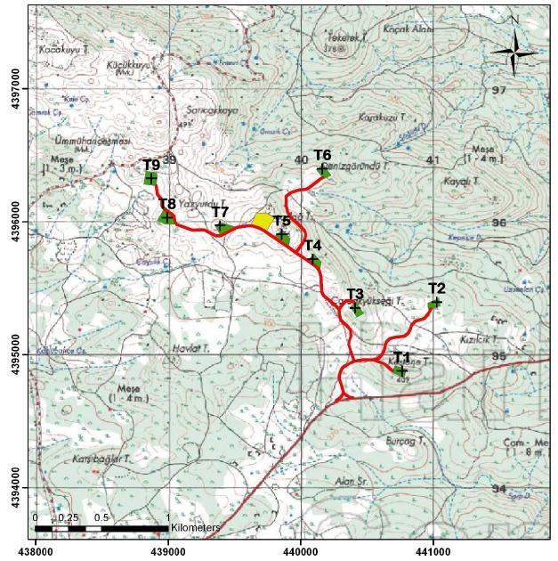 3 Şekil 2: Projenin Yerleşim Planı Projenin Sebep Olacağı Emisyon Azaltımları Projenin ilk 6 türbini 22 Aralık 2010 tarihinde, geri kalan 3 türbin ise 10 Mart 2011 tarihinde devreye alınmıştır.