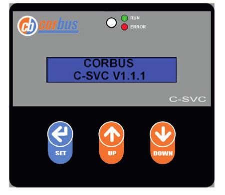Corbus C-SVC Endüktif Yük Sürücü Cihaz Tanıtımı Devreye Alma Menü Ekranı: Tüm bağlantı kontroller doğrulandıktan sonra cihazınızın 3 faz 380 Volt giriş enerjisini veriniz.