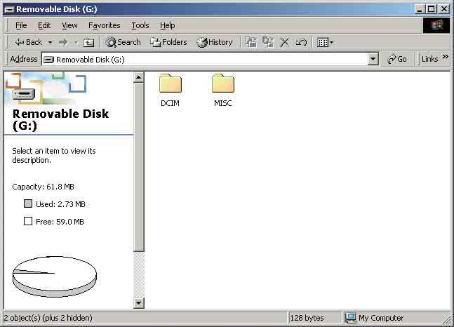 1 [My Computer] t [Removable Disk] t [DCIM] seçeneklerine çift tıklayınız. 1 2 Completing the Scanner and Camera Wizard ekranı görünür.