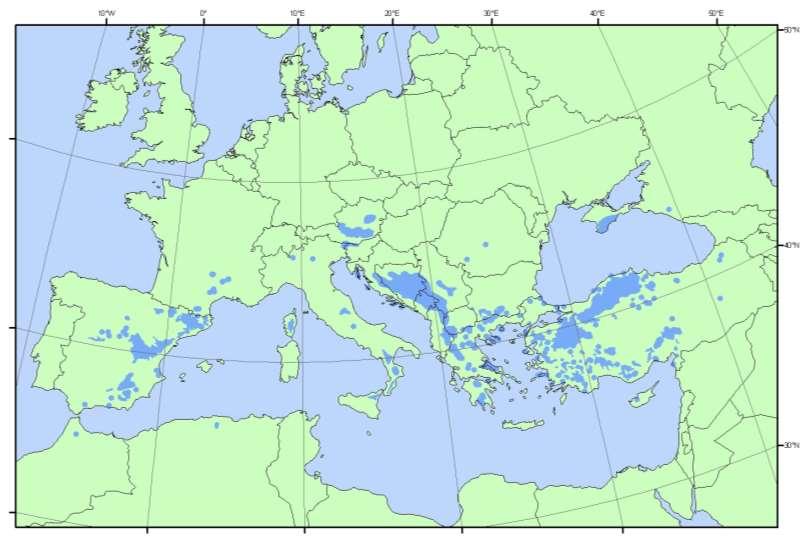 Karaçam ın Güney ve Güneydoğu Avrupa ile Güneybatı Asya da Submediterran bölgelerde