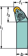 GENERL TURNNG External machining - Holders for negative basic-shape inserts Dış çap işleme - Negatif temel şekilli kesici uçlar için takımlar Dikdörtgen kesit saplı takımlar CoroTurn RC rijit bağlama