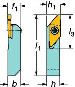 GENERL TURNNG External machining - Shank tools for small part machining Dış çap işleme - Küçük parça işleme için dikdörtgen kesit saplı takımlar QS tutucu sistemi için kısa takım Tornalama, kesme