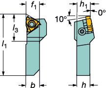 GENERL TURNNG External machining - Shank tools for small part machining Dış çap işleme - Küçük parça işleme için dikdörtgen kesit saplı takımlar QS tutucu sistemi için kısa takım Diş çekme Vidalı
