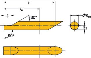 GENERL TURNNG Small part machining Küçük parça işleme CoroTurn XS CoroTurn XS kesici uçları Diş çekme Sertleştirilmiş malzemeler için Toleranslar, mm (inç): l 1= ±0.02 (±.0008) Merkez yüksekliği: +0.