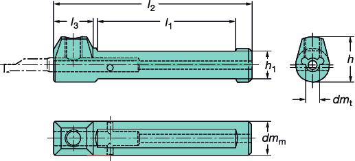 GENERL TURNNG Small part machining Küçük parça işleme CoroTurn XS CoroTurn XS delik işleme baraları İçten kesme sıvısı temini İki düzlem yüzeyli silindirik sap CXS- Dört düzlem yüzeyli silindirik sap