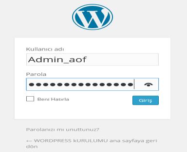 Parolanız, iki kere: Bu bölüm wordpress in en önemli bilgi alanıdır. Kötü niyetli kullanıcılarla yöneticiyi birbirinden parola ayırır.