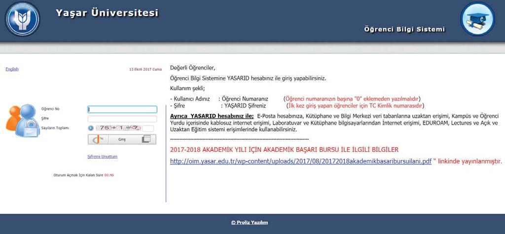 Kullanıcı adınızı, şifrenizi ve güvenlik kodunu girdikten sonra Giriş tuşuna basın.