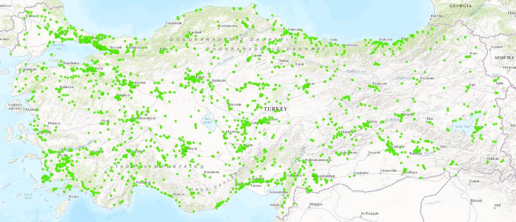 Türkiye Toprak Kirliliği KİRLENMİŞ SAHALAR BİLGİ SİSTEMİ (HARİTALAR) Noktasal Kaynaklı Toprak