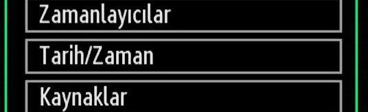 Kaynaklar: Seçilen kaynak seçeneklerini etkinleştirir veya devre dışı bırakır. Diğer Ayarlar: TV setinin diğer ayar seçeneklerini görüntüler.