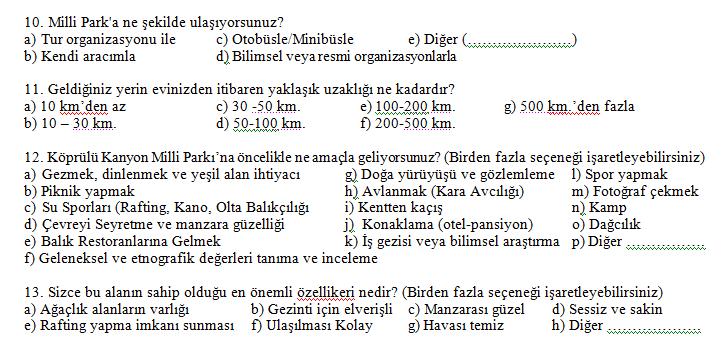 8) Rafting Merkez Alanı (%48.2) Konaklama Konaklamıyorum (%78.6) Otel veya Pansiyon (%7.