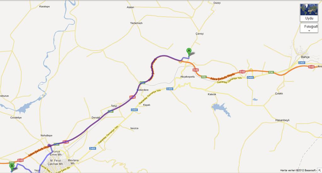 Düziçi Transfer İstasyonu 31 km Bertaraf Tesisi Şekil 8.