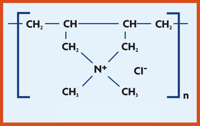 Taban Allil klorür Dimetilamin DADMAK Döngüsel reaksiyonla kopolarizasyon. polidadmak Bu yolla oluşturulan endüstriyel polimerler aşağıdaki özellikleri gösterirler: l 10.000 