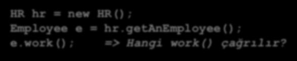 Başka Bir Açıdan Polymorphism - II ØAşağıdaki kodda hangi work() çağrılır?