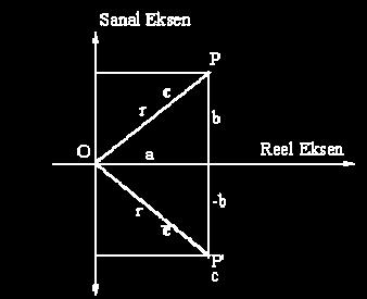 Bir kompleks sayının kompleks eşleniğinde reel ve sanal kısımlarının şiddeti kompleks sayı ile aynıdır, ancak kompleks eşleniğin sanal kısmı kompleks sayı ile ters işaretlidir.