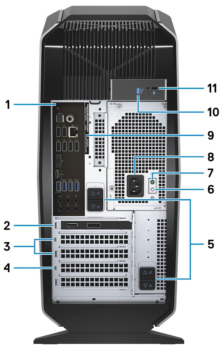 Identifier Geri GUID-D2C1C65C-D774-4C69-ADB7-AC7740F1C1D6 1 Arka panel USB, ses, video ve diğer aygıtları bağlayın.