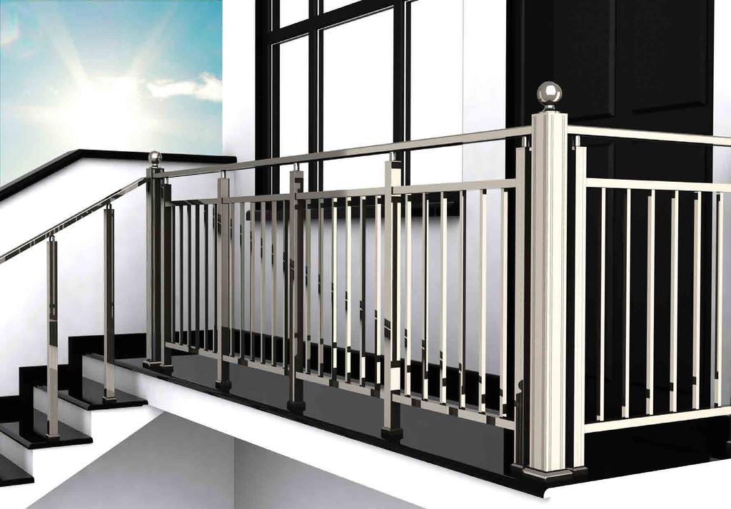 ASAF ALUMINIUM SQuare Railing SQ Railing System is based on an extremely simple design and constructional concept: a tubular system of anodized or polyester powder coated aluminum, which is