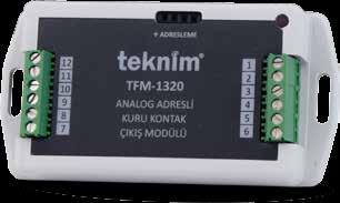 TFM-1320 modülü harici alarm cihazlarının çalışması için kuru kontak sağlamak amaçlı kullanılmaktadır. Röle kontakları 30Vdc 2A Form C dir.