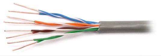 Büklümlü Çift (Twisted Pair) Kablolar Büklümlü çift bakır kablolar LAN uygulamasında yoğun olarak kullanılan kablo türüdür.