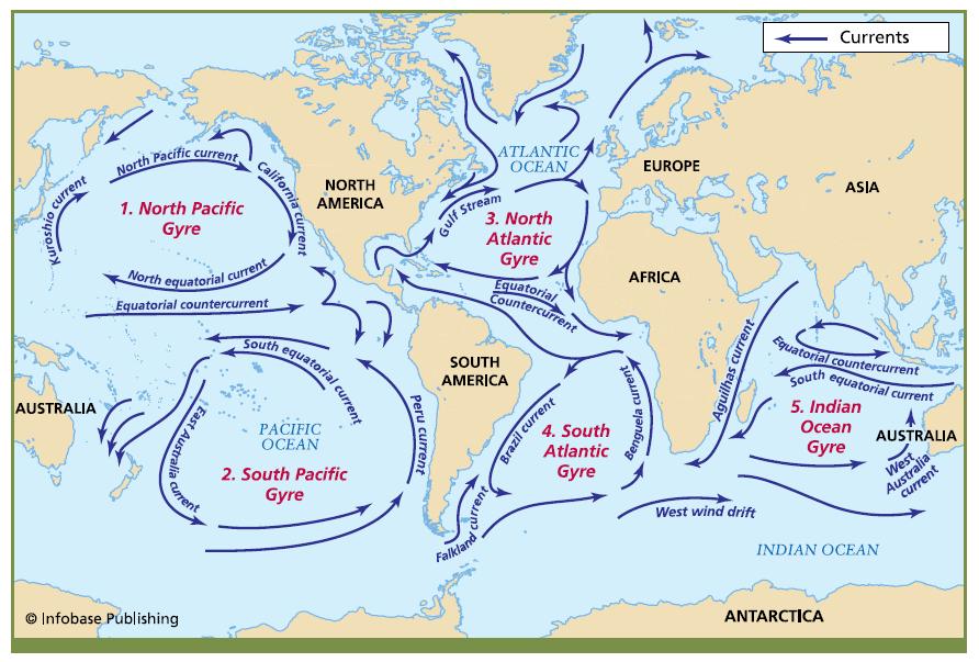 Okyanus Akıntıları Yeryüzündeki sıcaklık transferinin yaklaşık yarısı okyanus akıntıları tarafından gerçekleştirilir.