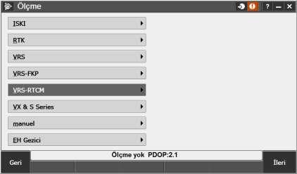 2- VRSRTCM İLE ÖLÇÜYE BAŞLATMAK Ölçme