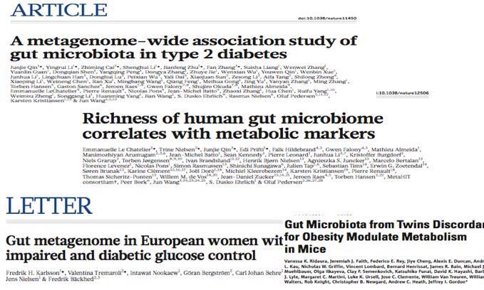 Tip 2 diyabet ve mikrobiyota Qin et al., Nature 2012 Le Chatelier et al.