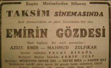 Arap/ Mısır filmlerinin gazete ilanları 26 Mart 1941 Akşam Gazetesi Sâdettin Kaynak ın 1926 yılından başlayarak