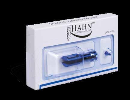 İmplant Ambalajı Hahn Tapered Implantları steril olarak gönderilir. Tekrar sterilize edilmemeleri gerekir.