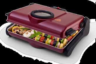 Aluminium body Removable heating element Sight glass Single wired grill Güç: 1200 Watt Kokusuz ve dumansız pişirme