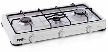 AC533 AC532 AC531 GAS COOKER with THREE BURNERS ÜÇLÜ GAZLI KLASİK OCAK Big burner: 2300 W Medium burner: 1600 W Small burner: 900 W Enamel body Powder paint