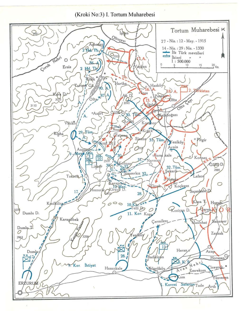 1915 tortum cephesi muharebe haritası ile ilgili görsel sonucu