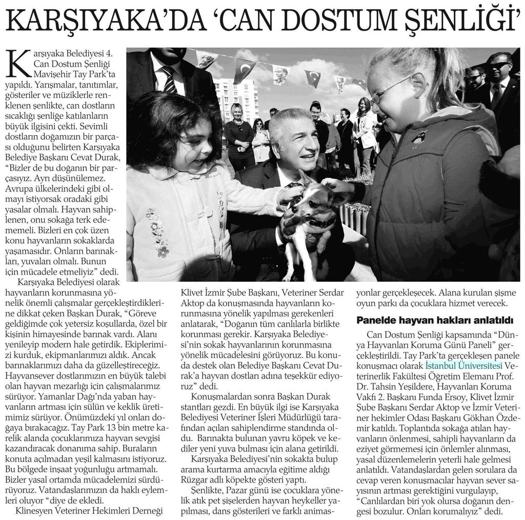KARSIYAKA'DA 'CAN DOSTUM SENLIGI' Yayın Adı : Haber Ekspres (Izmir)