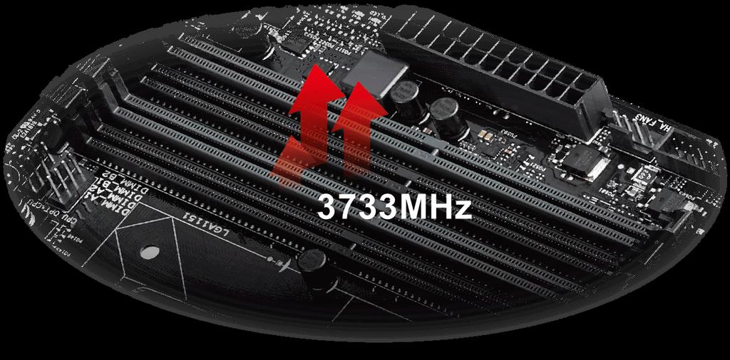 DDR4 hız aşırtma gücü İkinci nesil ASUS T Topolojisi, DDR4 bellek hız aşırtmasında yeni rekorlara ulaşıyor: DDR4 3733MHz'nin üstünde, hem de tüm bellek yuvaları doluyken.