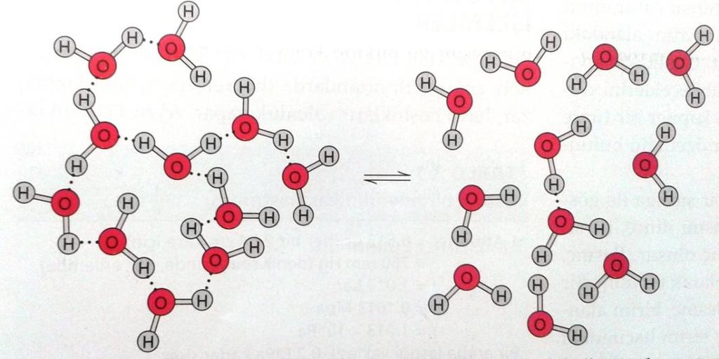Hidrojen bağları elektronegatif atomlar ( O ya da N) içeren su ve diğer moleküller arasında da oluşabilir. Su molekülleri arasındaki hidrojen bağları, sulu çözeltilerde düzenli su kümeleri oluşturur.