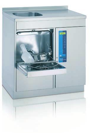 Makine: G 900, D 600, Y 900 TopLine 40 yıkama ve dezenfeksiyon makinesi, entegre el yıkama lavabosu ve küçük tezgahıyla