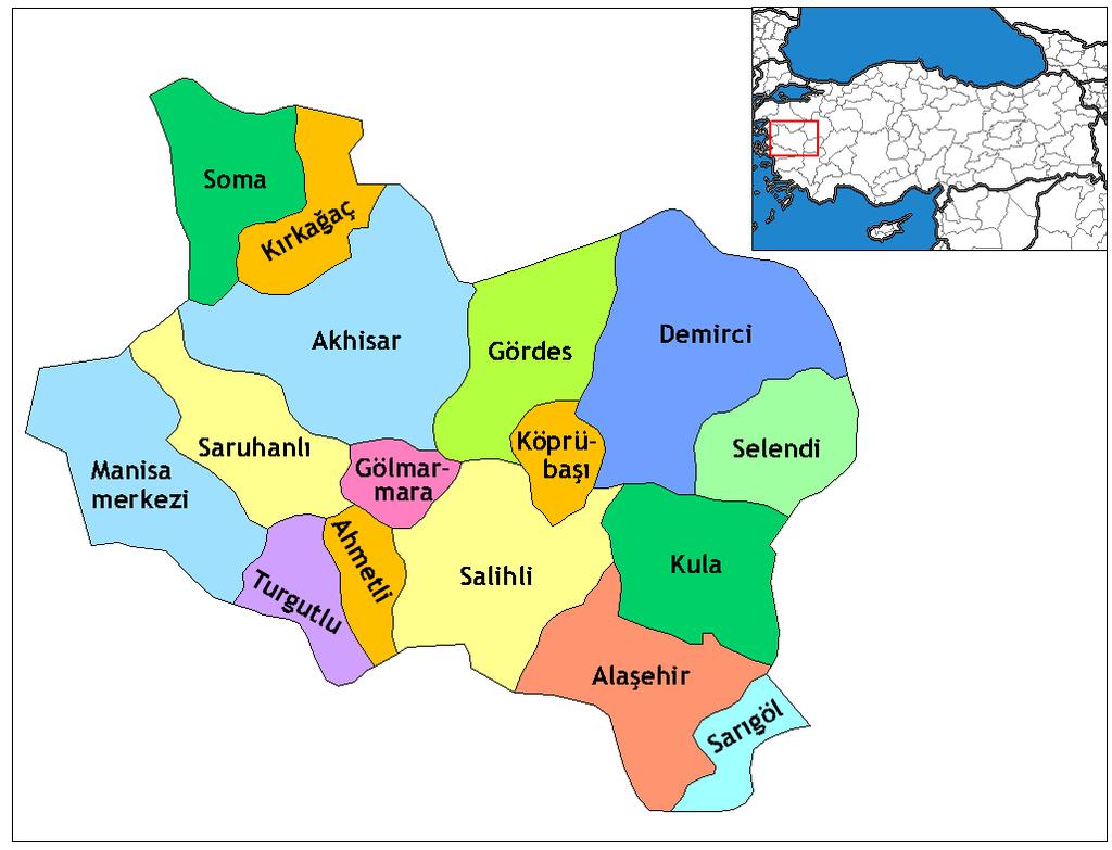 PLANLAMA ALANININ ÜLKE VE BÖLGESİNDEKİ YERİ: Manisa ili Ege bölgesinde yer alan, toplam nüfus bakımından İzmir den sonra Ege bölgesinin 2. büyük ili ve ticaret merkezidir.