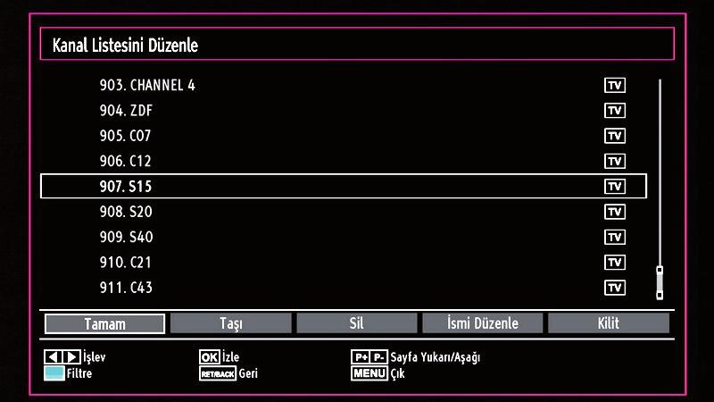 Eğer kanalları LCN ye göre sıralamak isteseniz (opsiyonel) Evet seçeneğini seçiniz ve sonra Tamam tuşuna basınız. KABLO seçeneğini seçerseniz, aşağıdaki ekran görüntülenecektir.