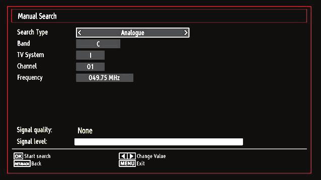 the multiplex or frequency number using the numeric buttons and press OK button to search.