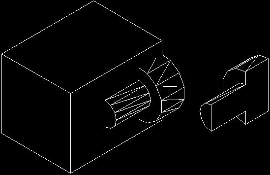 Solids araç çubuğunda bulunan 11 numaralı düğme interference( ) düğmesidir. Bu düğme yardımıyla iç içe geçmiş katı modellerin ortak kesişim noktalarını çıkartabiliriz.