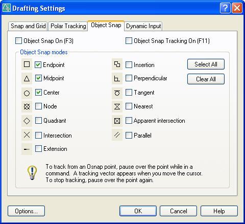 Izgara aralıklarını Drafting Settings iletişim kutusunun Snap and Grid sekmesindeki Grid bölümünden ayarlarız.