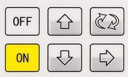 Kalibrasyon bloğu Operasyon tuşları ON: Cihaz çalıştırır OFF: cihazı kapatır Yukarı/sağa/sola ok: Onluk düzen ve ses