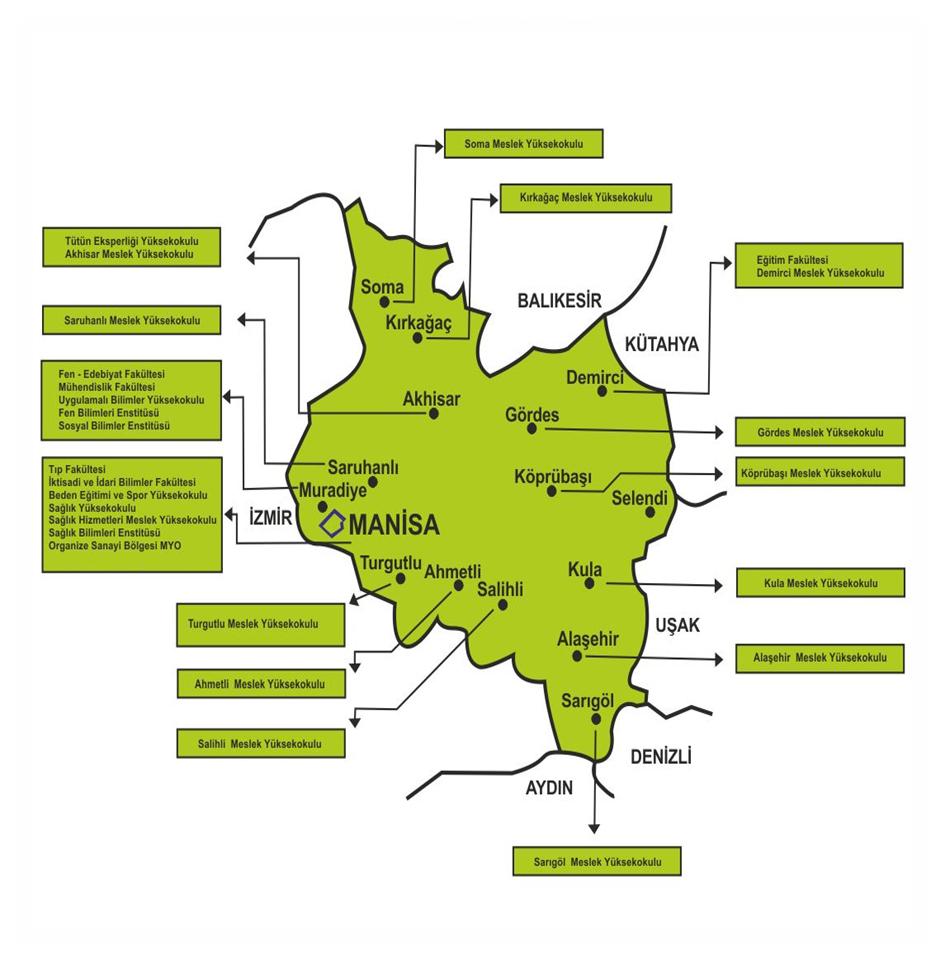 Celal Bayar Üniversitesi nin Manisa ili ve ilçesinde bulunan