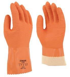 HAND PROTECTION EL KORUYUCULAR E-530 Doğal Kauçuk Eldiven / E-530 Natural Rubber Glove Desenli avuç ve parmak uçları sayesinde kuru ve ıslak ortamlarda mükemmel tutuş sağlar.