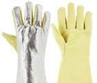 S2TKTKA/15 Aramid Alüminize Isı Eldiveni / Aramid Aluminized Heat Resistance Glove 3343 423X3X Çift / Koli - Pair / Box :30 Aramid, üstü Alüminize kaplı sıcaklık eldivenidir.