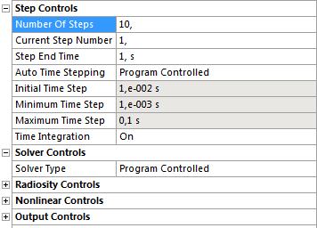 Bunun için Transient Thermal ın altında Analysis Settings