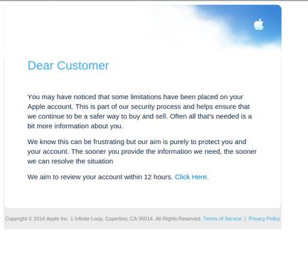 Kimlik Avı Ekran Görüntüleri ve Bilgileri E-posta İçeriği Kimden: Apple <verefy@appe.com> Kime: *gizli* Yanıtla: Apple <verefy@appe.