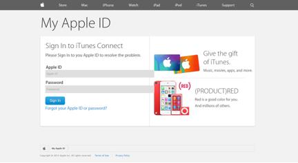 ! Kurban Apple ID kimlik bilgilerini ve parolasını girip "Oturum Aç" butonuna tıkladığında son sayfaya yönlendiriliyor; bu son sayfa ise