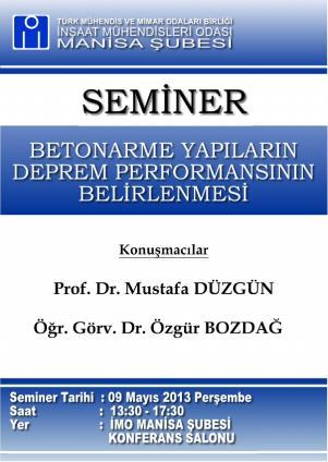 BETONARME YAPILARIN DEPREM PERFORMANSININ BELİRLENMESİ Prof. Dr.