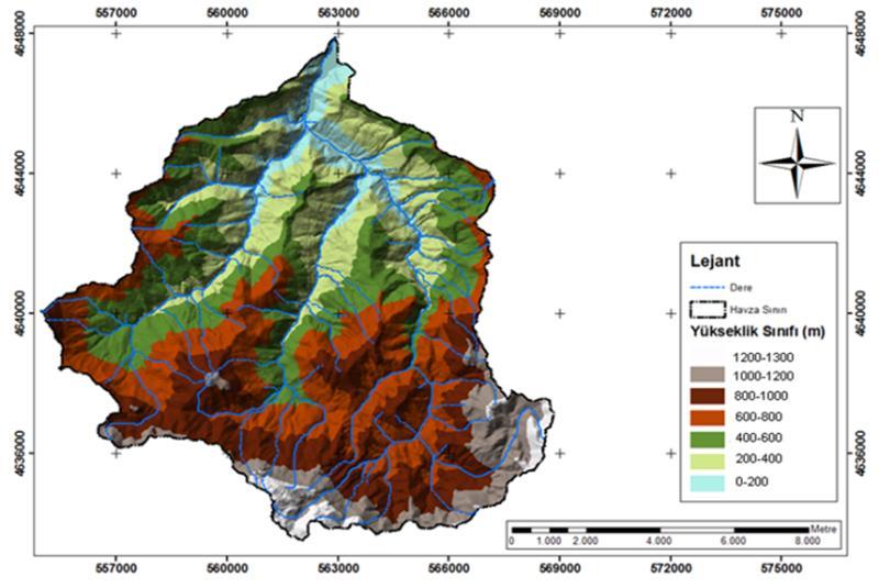 2.1.1. Jeolojik özellikler Şekil 1. Araştırma sahası lokasyon ve yükselti haritası Alana ait 1: 25.