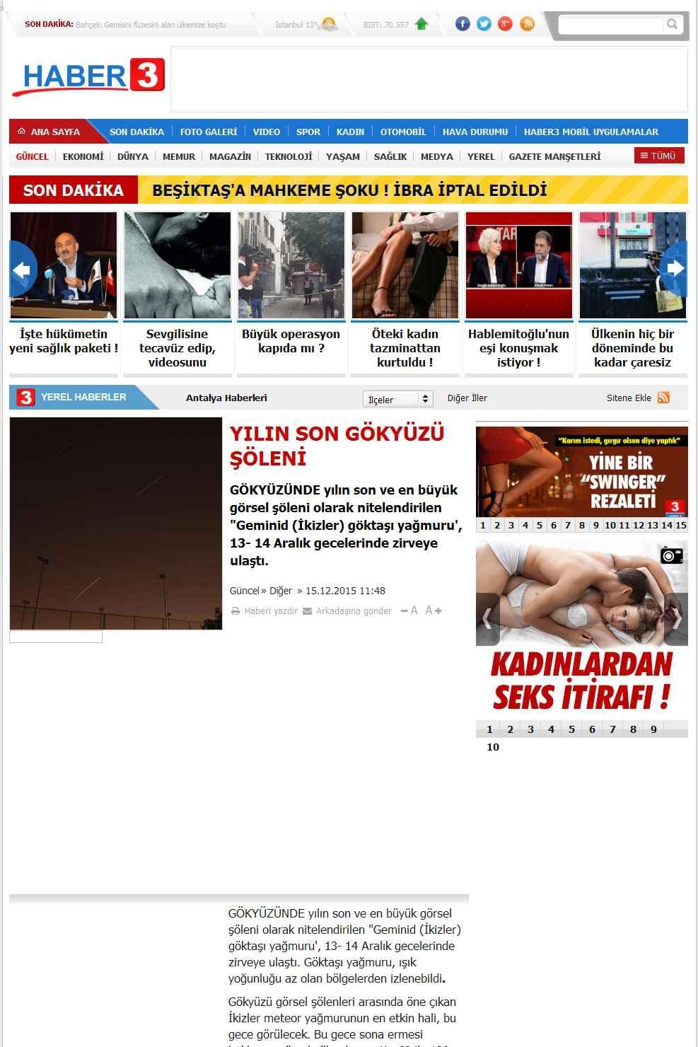 Portal Adres YILIN SON GÖKYÜZÜ SÖLENI : www.haber3.