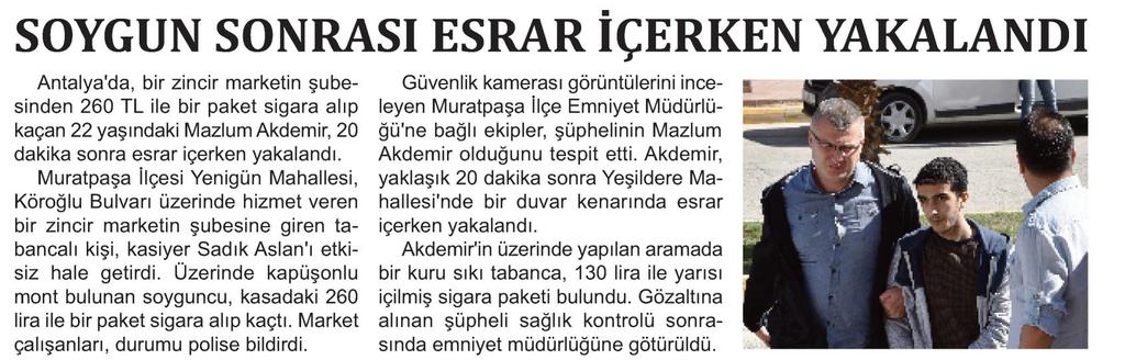 A GAZETESİ Tarih : 25.4.